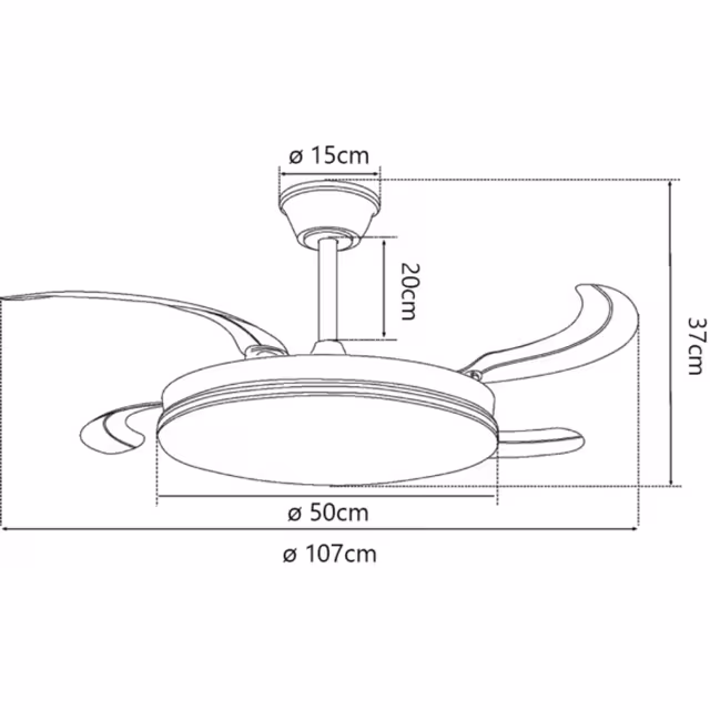luckyled ventilador led ecos blanco 4 palas led 11839 04