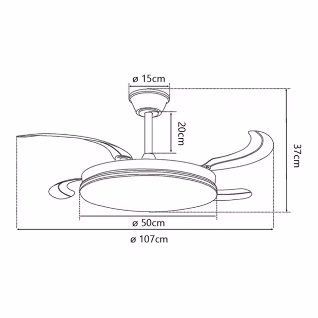 luckyled ventilador lima blanco plata 3 palas 16009 02